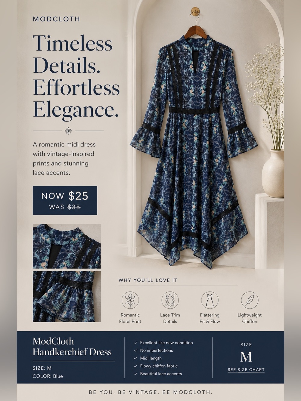 ModCloth Handkerchief Dress size M